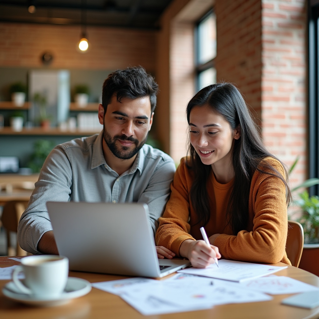 Young adults learning about financial concepts together